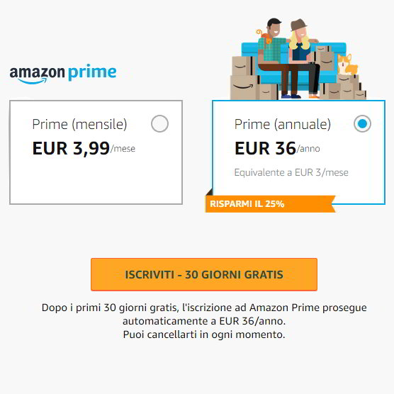 Servizio Amazon Prime