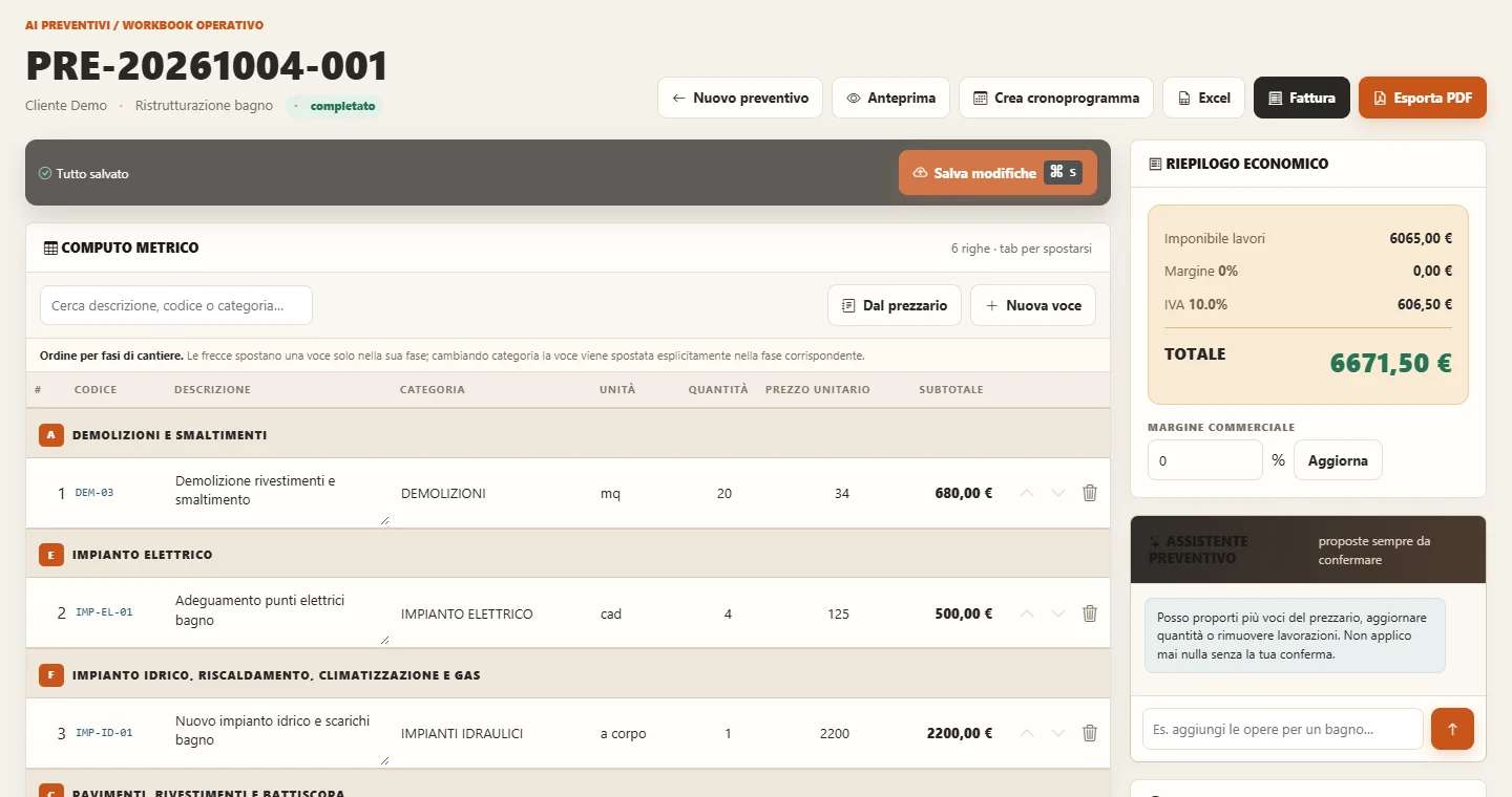 Computo metrico online con AI Preventivi