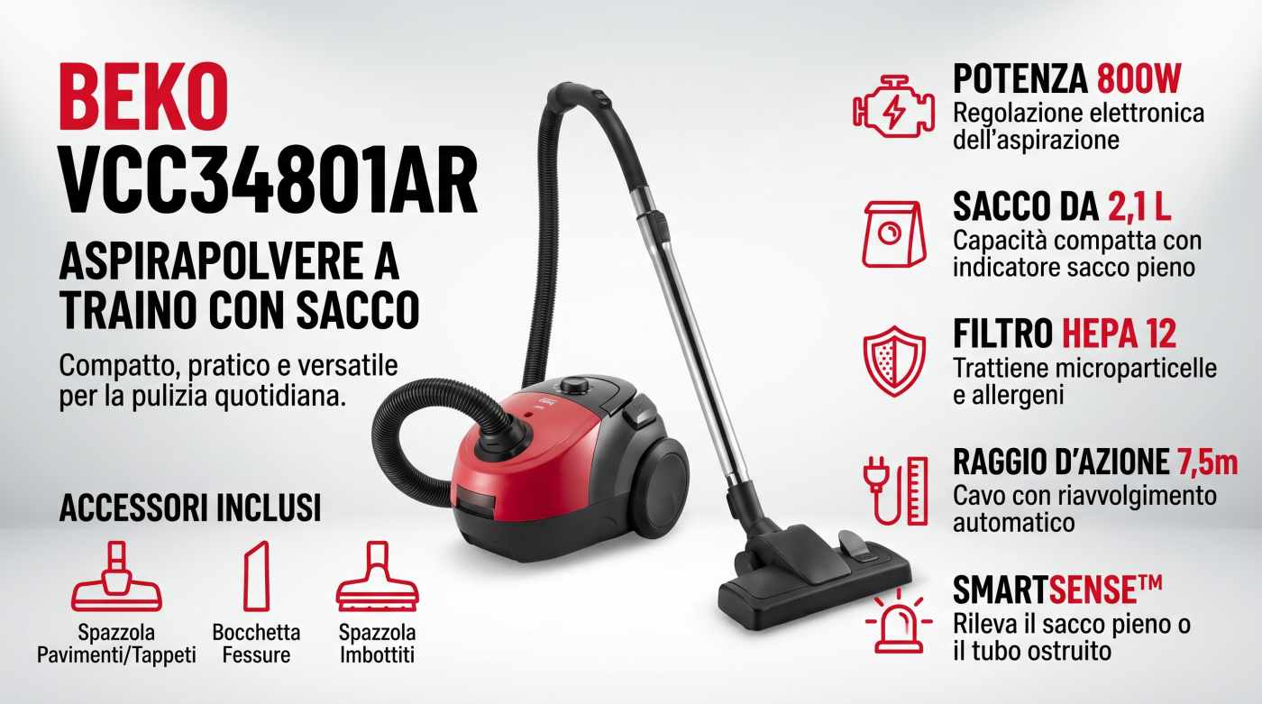 Infografica aspirapolvere Beko VCC34801AR | schede-tecniche.it