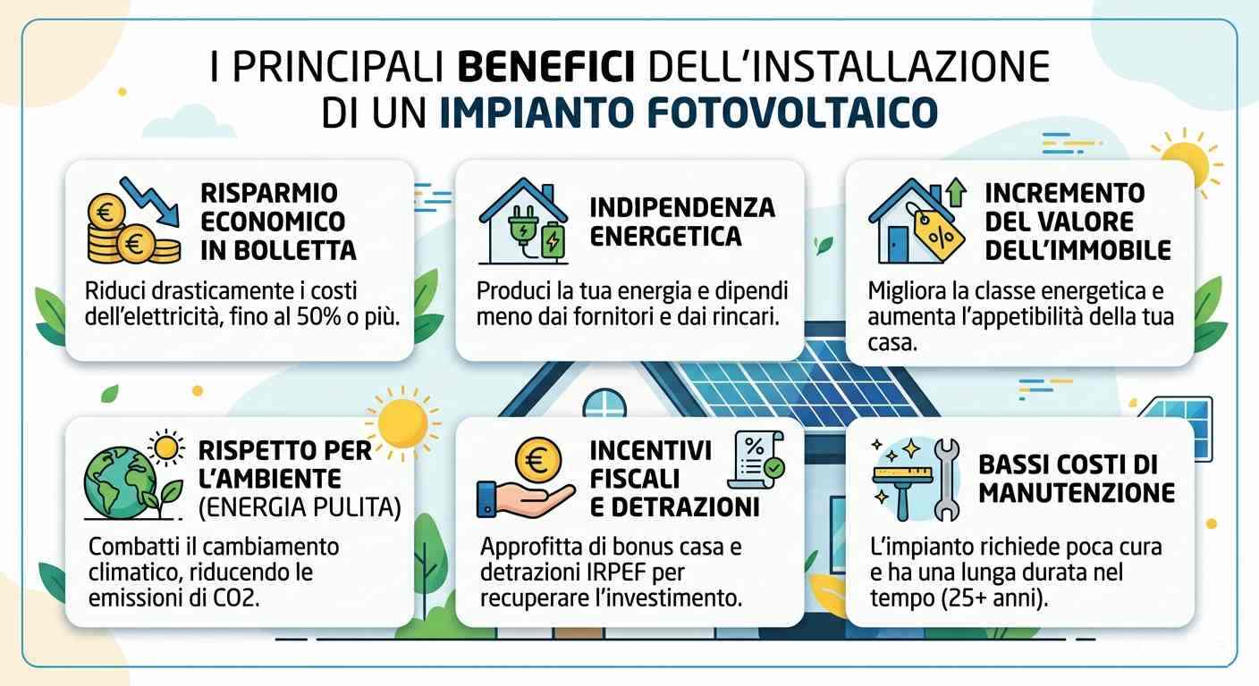 Benefici installazione impianto fotovoltaico