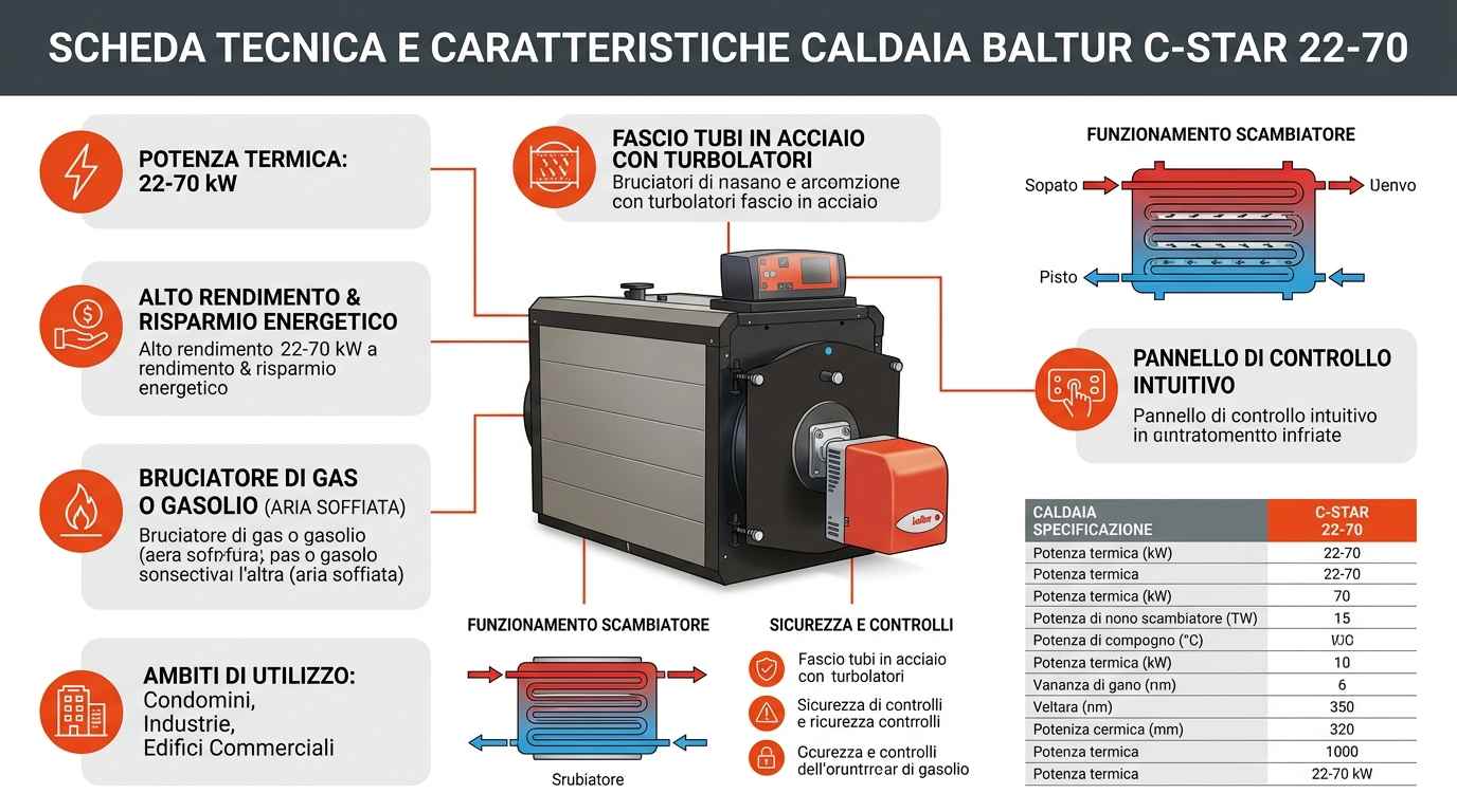 Infografica caldaia a gas Baltur C-Star 22-70 | schede-tecniche.it
