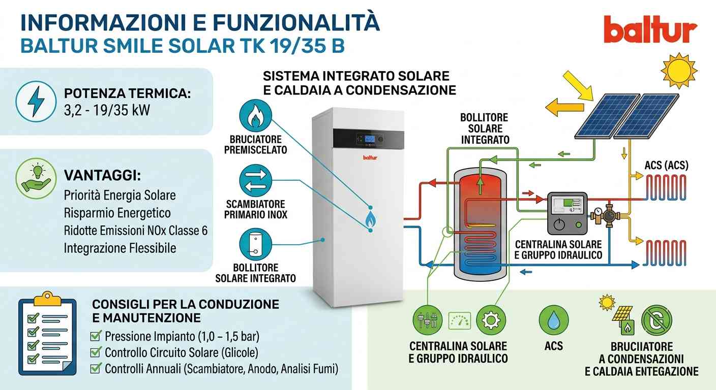 Infografica caldaia a gas Baltur Smile Solar TK 19/35 B | schede-tecniche.it