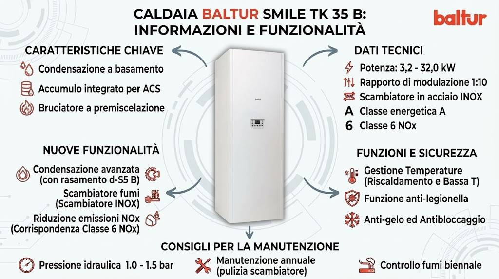 Infografica caldaia a gas Baltur Smile TK 35 B | schede-tecniche.it