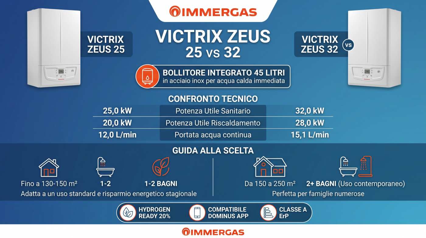 Infografica caldaia murale con accumulo a condensazione Immergas Victrix Zeus 25-32 | schede-tecniche.it