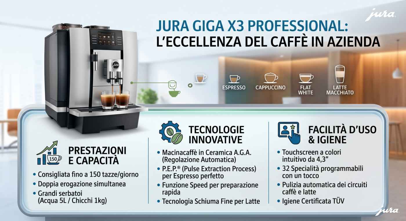 Infografica macchina da caffè Jura GIGA X3 Professional | schede-tecniche.it