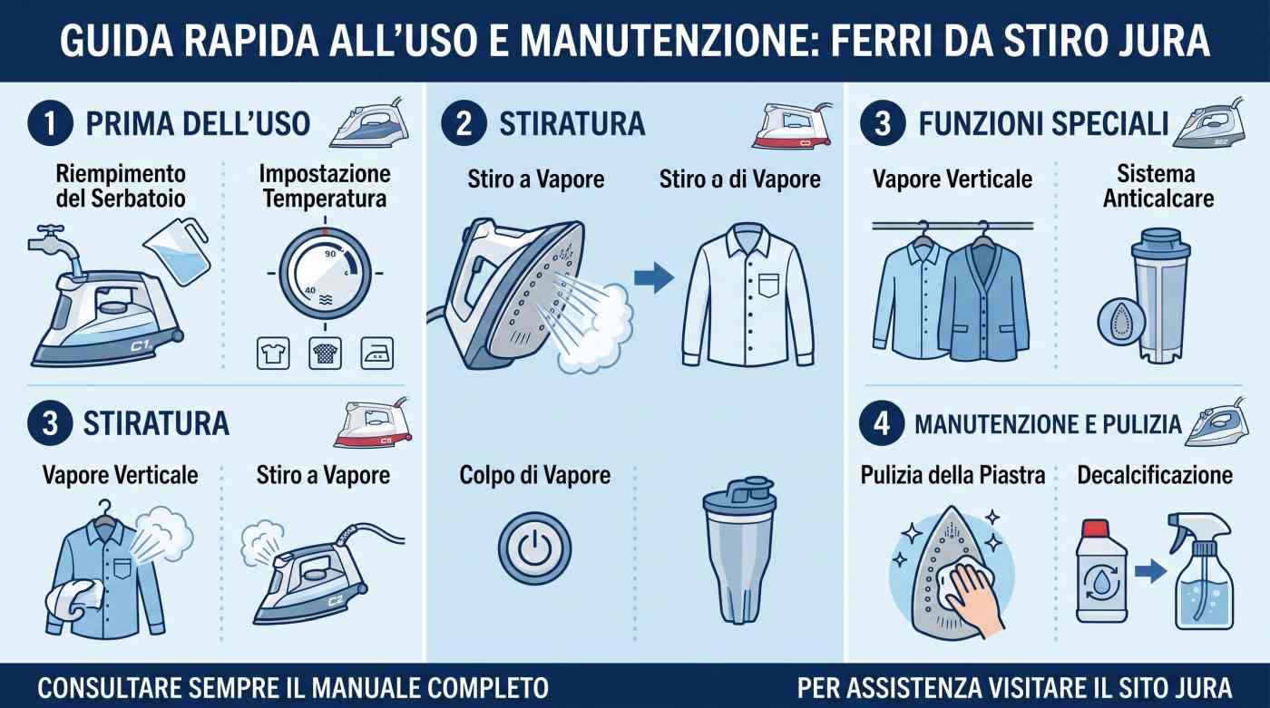 Schede tecniche e manuali uso ferri da stiro Jura