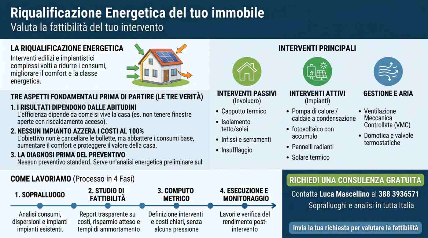 Vuoi riqualificare il tuo immobile? Scopri se è fattibile con una consulenza gratuita | Luca Mascellino 3883936571