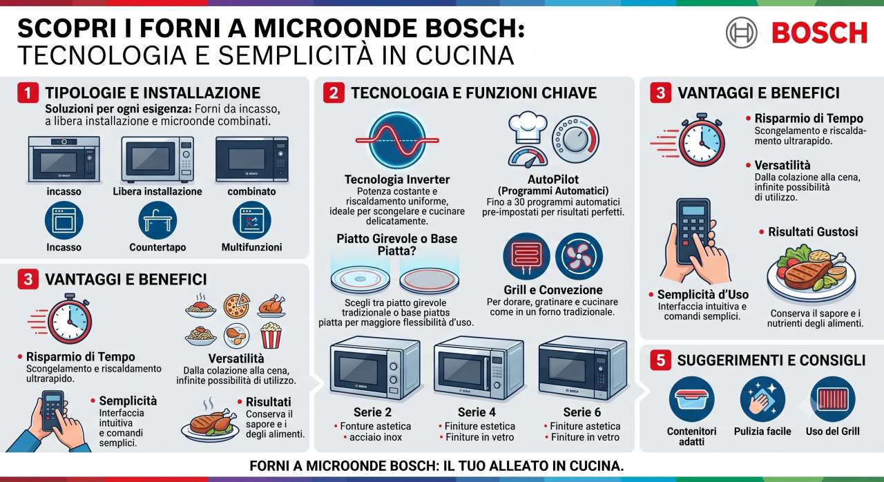 Schede tecniche e manuali uso forni a microonde Bosch