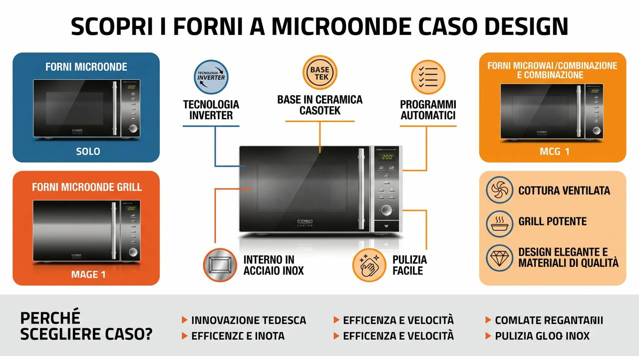 Schede tecniche e manuali uso forni a microonde Caso