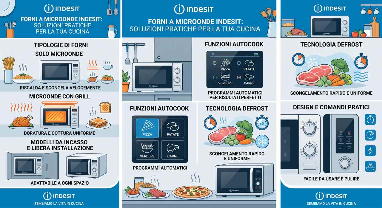 Schede tecniche e manuali uso forni a microonde Indesit