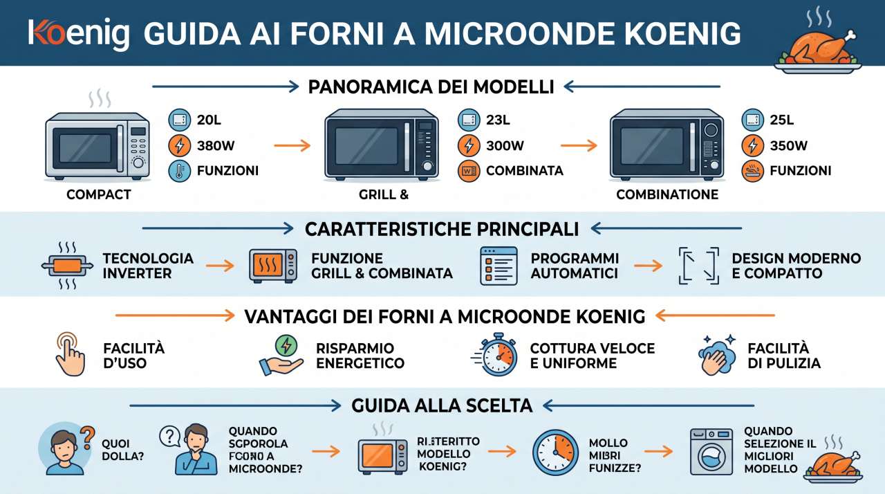 Schede tecniche e manuali uso forni a microonde Koenig