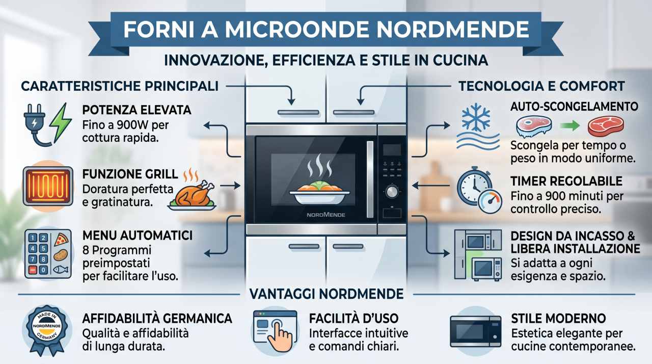 Schede tecniche e manuali uso forni a microonde Nordmende