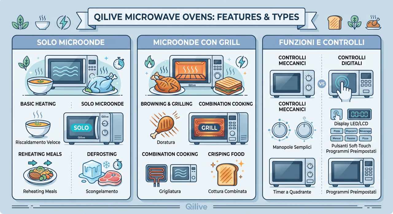 Schede tecniche e manuali uso forni a microonde Qilive