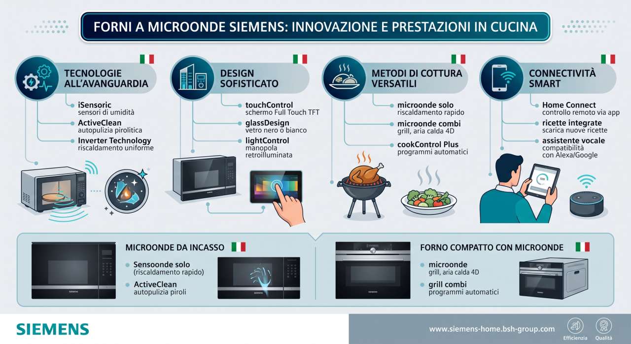 Schede tecniche e manuali uso forni a microonde Siemens