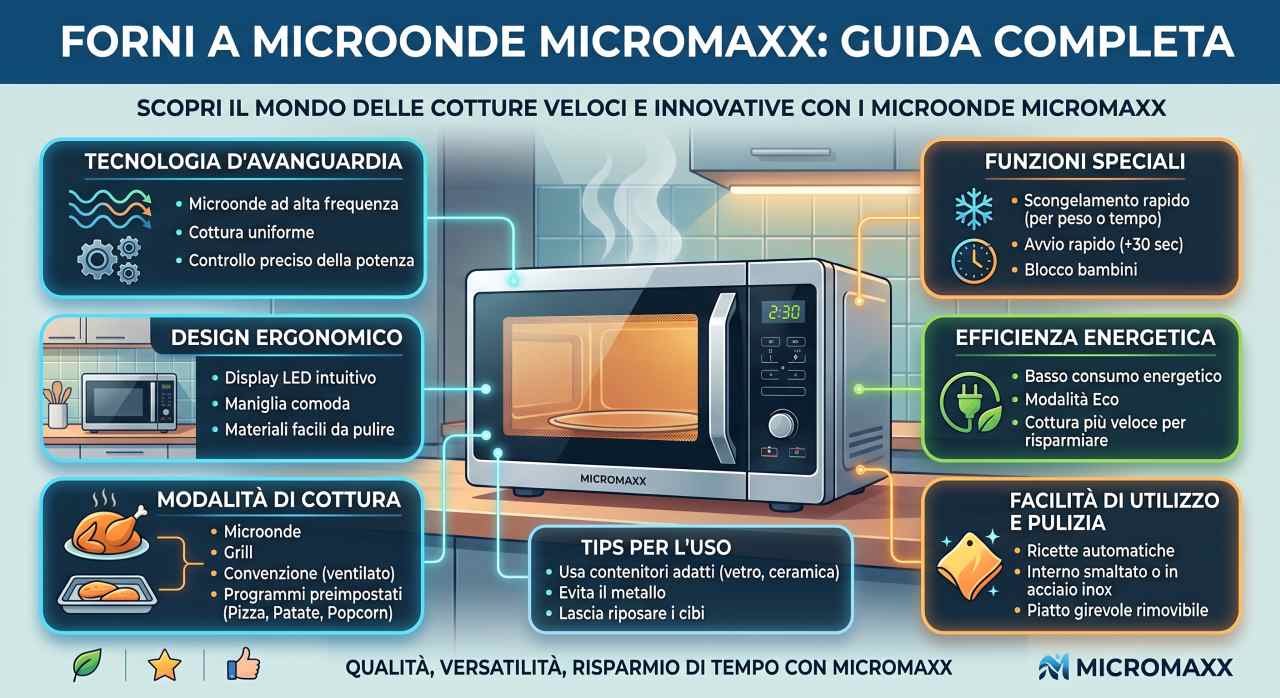 Schede tecniche e manuali uso forni a microonde micromaxx