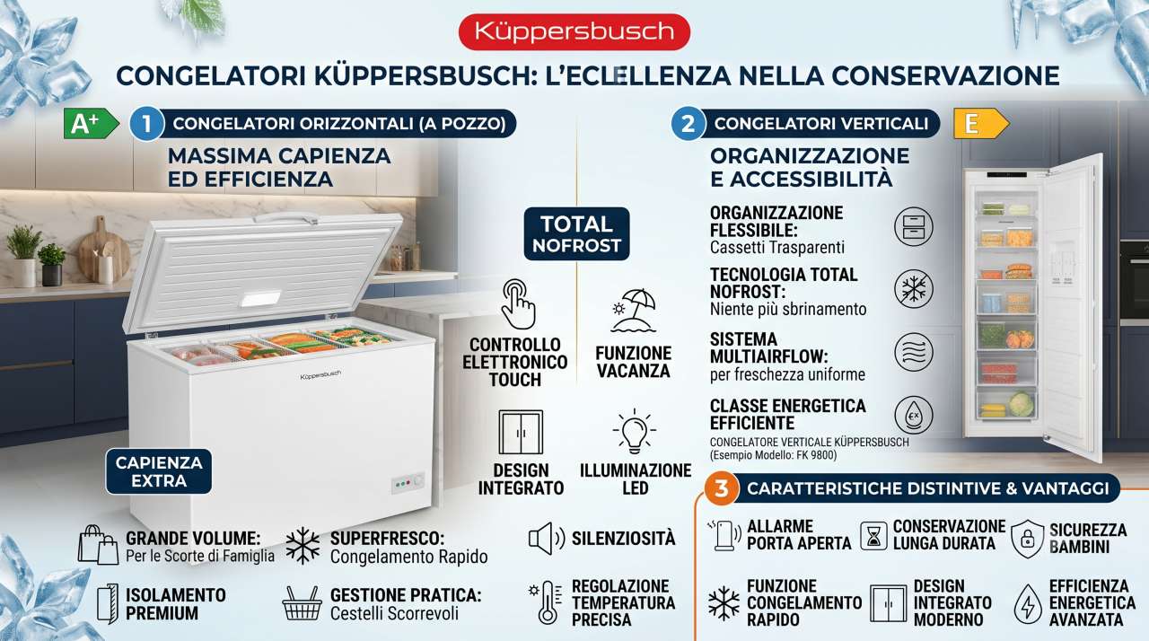Schede tecniche e manuali uso congelatori Kuppersbush