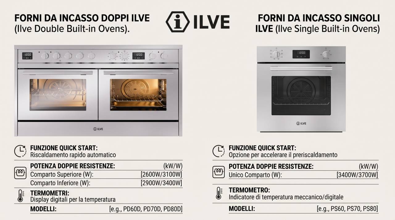 Schede tecniche e manuali uso forni elettrici Ilve