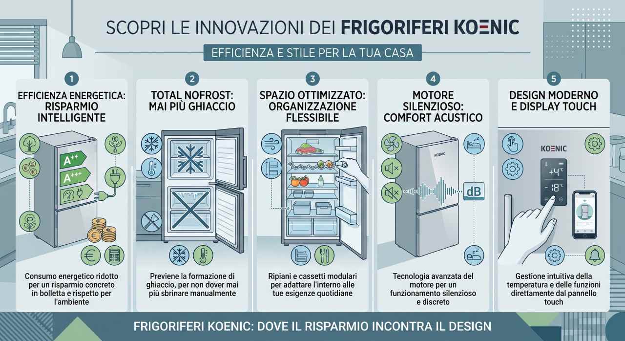 Schede tecniche e manuali uso frigoriferi Koenic
