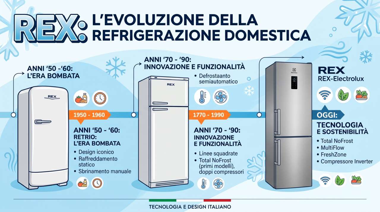 Schede tecniche e manuali uso frigoriferi Rex