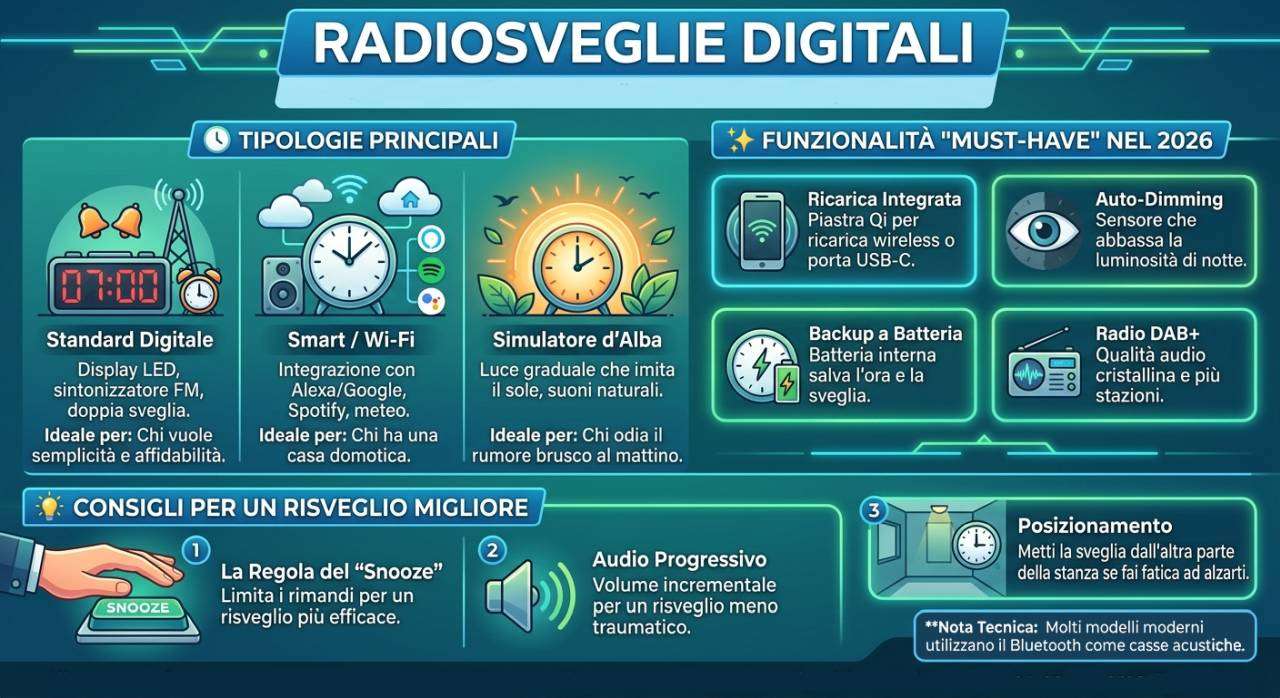 Infografica principali produttori di radiosveglie | Acquista su Amazon