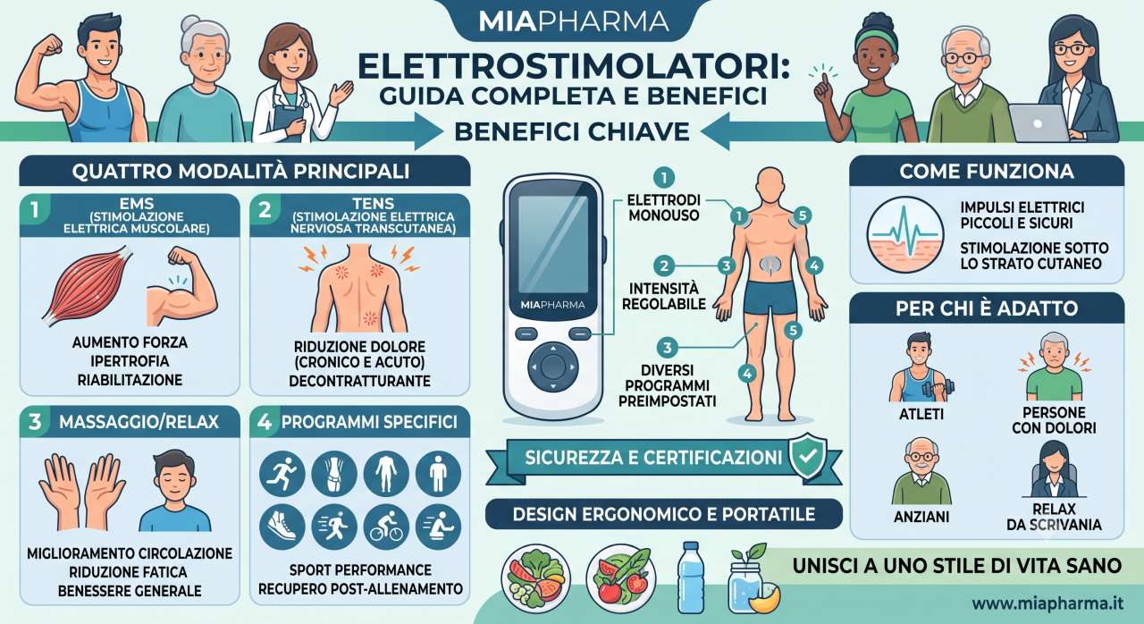 Raccolta schede tecniche e manuali uso elettrostimolatori MiaPharma