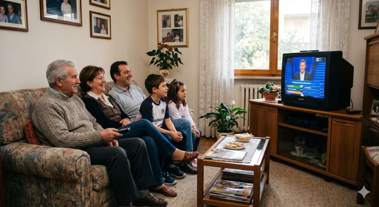 Persone in salotto che guardano la TV | Schede tecniche e manuali uso televisori Mivar